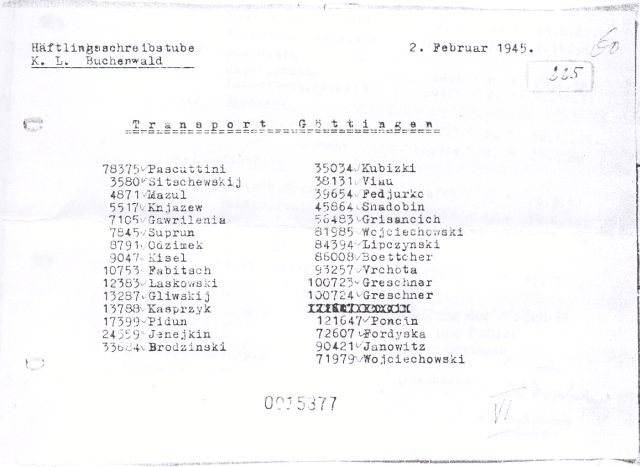 Liste der Göttinger Buchenwaldhäftlinge
